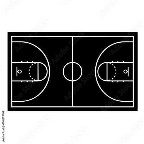 icon illustration basketball court vector