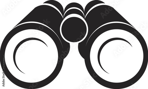 Binoculars silhouette icon vector illustration, optical viewing equipment symbol 