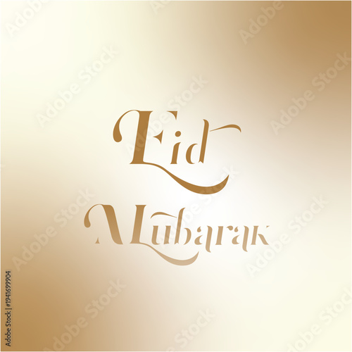 Elegant Eid Mubarak 2026 Golden Calligraphy Greeting Card