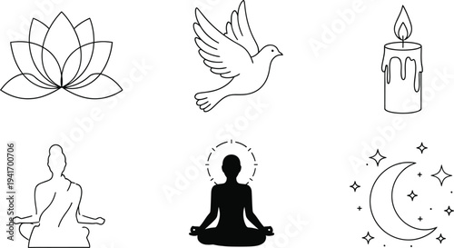 Meditation and yoga symbols