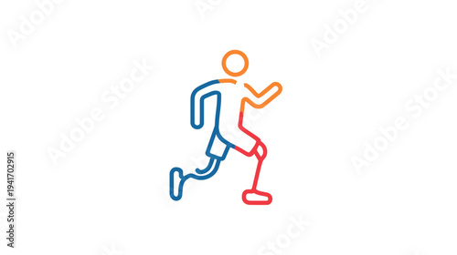 Athlete Running with Prosthetic Leg Icon