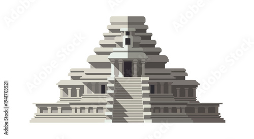 Ancient Temple Architecture Model Structure Building.