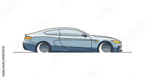 Modern Car Side View Illustration.