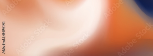 Bright orange and dark blue holographic background. Abstract apricot liquid gradient creative banner. Blurred soft blend color gradation. eps10,