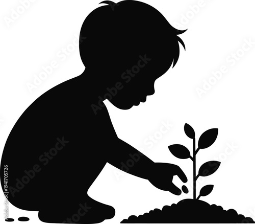 Child Planting Seeds for a Greener Future