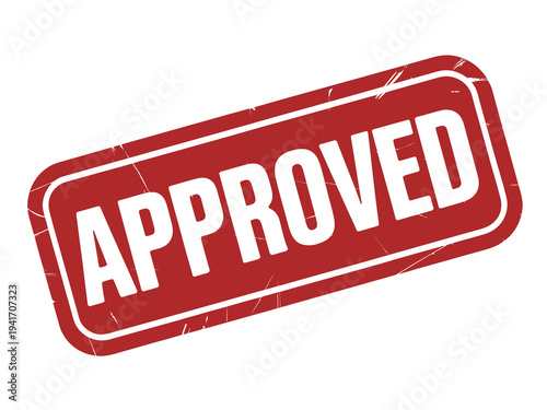 A red rectangular stamp displaying the word approved in white lettering
