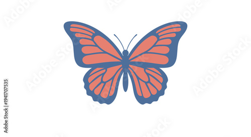 Colorful Butterfly with Orange and Blue Wings.