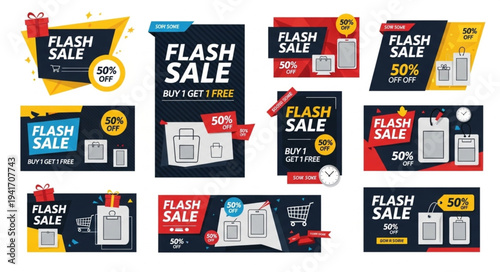 Flash Sale Banners - Eye-Catching Designs for Promotions and Discounts.