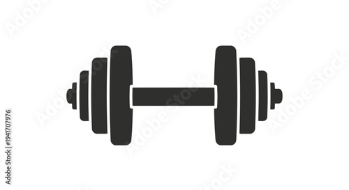 Black Dumbbell Icon Fitness Equipment Illustration.