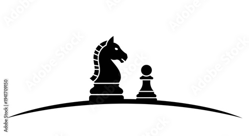 Elegant chess knight and pawn silhouette embodying strategic intellect and competitive achievement
