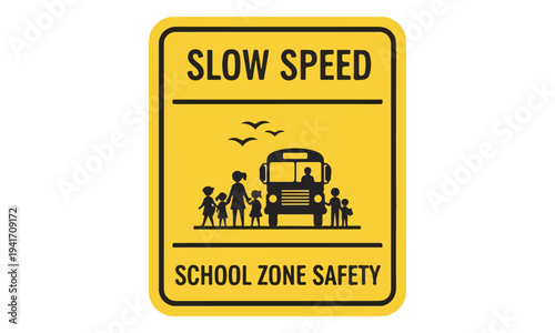 School Zone Safety Sign Board.