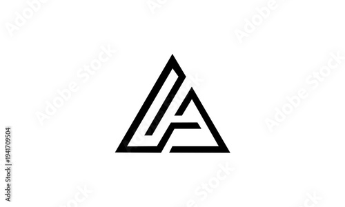 Free Download Abstract geometric triangle logo design with initial letters LA. - GFXLoad