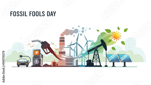 Diverse Energy Sources Illustration