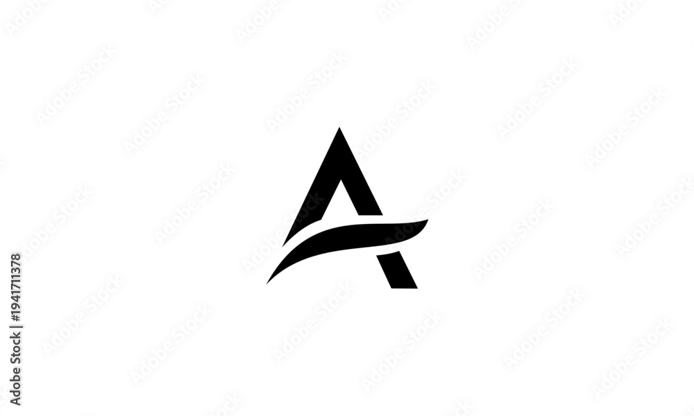 Fototapeta premium Elegant Letter A Logo Design with Flowing Wave Element.