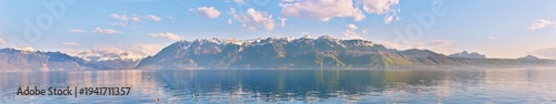 Konstfotografi Panorama banner with amazing landscape of Lake Geneva, Switzerland