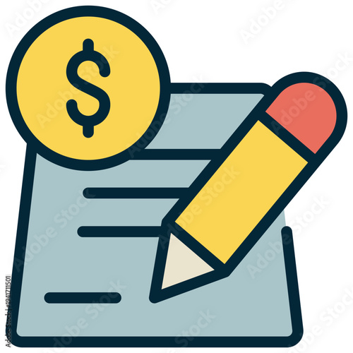 money loan contract signature sign filled outline icon