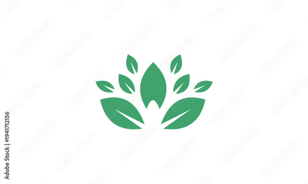 Obraz premium Green Leaf Logo Design for Nature and Wellness Brands.
