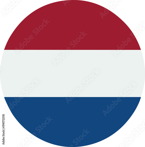 Netherlands national flag round circle icon Dutch tricolor country symbol