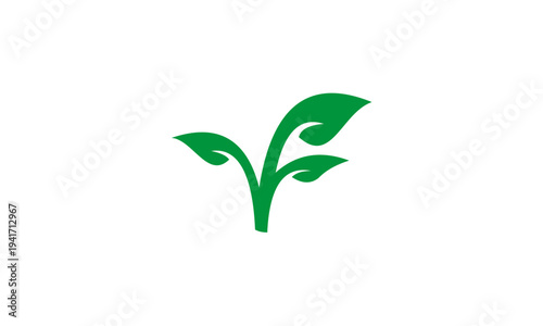 Green Leafy Sprout Logo Design for Organic Growth.
