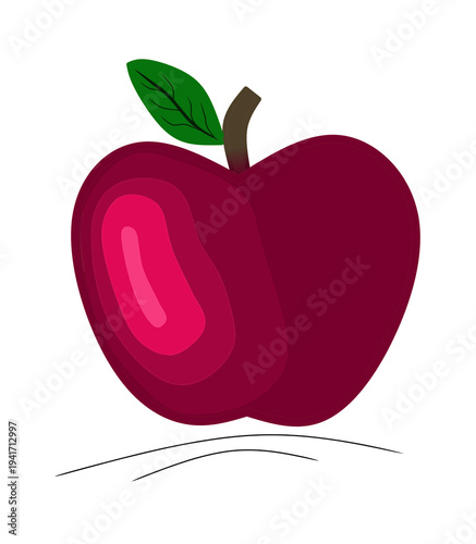 red apple vector illustration