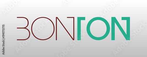 Testo BON TON con font variabile e sfondo colorato