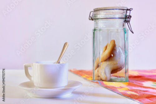 Cup of coffee and cookies