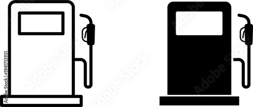 Gas Pump Icon Set – Fuel Station, Petrol Pump, Energy, Automotive Service Line Icons