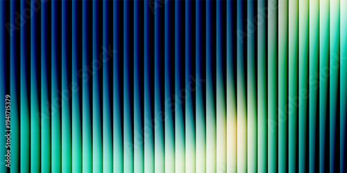 Glass gradient texture with teal and navy ripple pattern and smooth light distortion. Wavy abstract flow, futuristic blur effect, reeded vertical displacement. Vector illustration