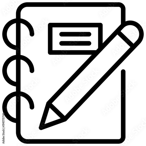 notebook writing sign signature memory simple line icon