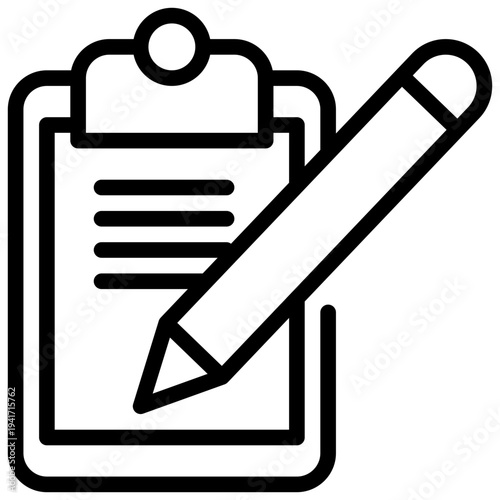 report checkboard document signature sign simple line icon