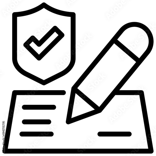 safety check security signature sign simple line icon