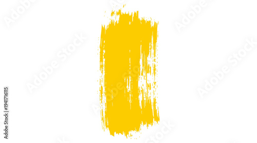 Vibrant yellow paint stroke on a white background, ideal for creative design projects