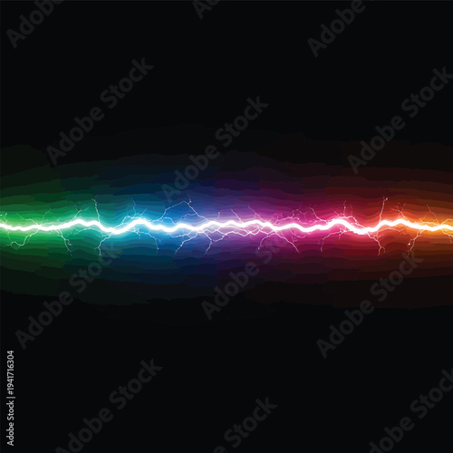 Rainbow Lightning Bolt on Dark Background