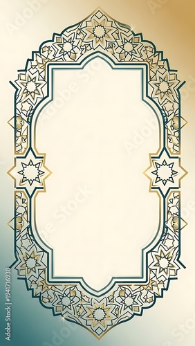 Elegant ornamental frame design with geometric patterns for decorative use