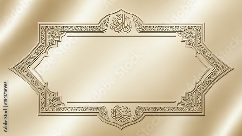 Elegant ornamental frame on golden background for design and decoration