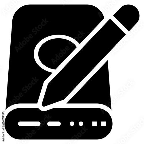 harddisk hardware data storage backuup writing sign solid glyph icon