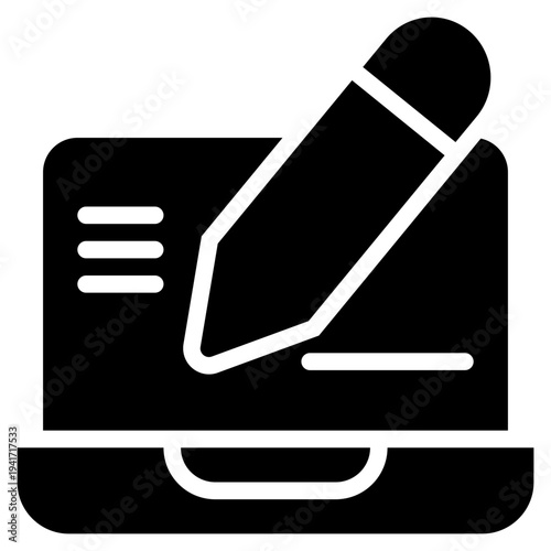 laptop network online cyber signature sign solid glyph icon