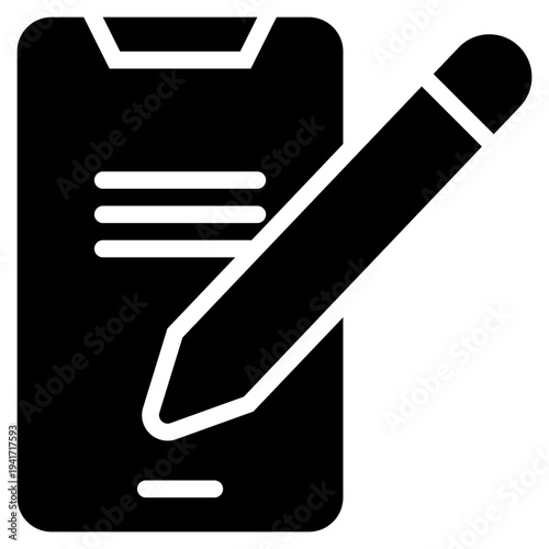 mobile smartphone online signature sign solid glyph icon