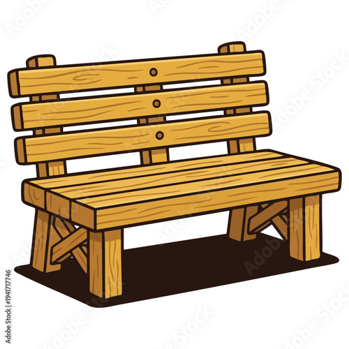 Wooden Bench Illustration