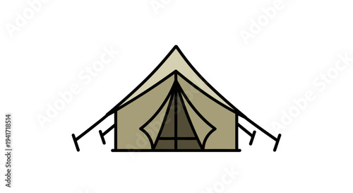 Camping tent illustration vector graphic of outdoor shelter on white