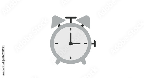 Minimalist alarm clock illustration time punctuality and deadline concepts