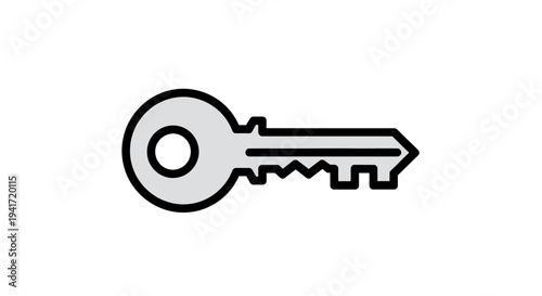 Simple key icon vector illustration for security and access concepts