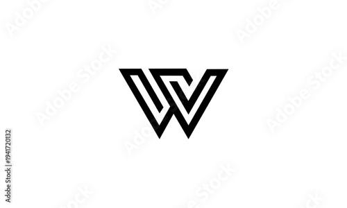 Free Download Modern geometric letter W logo design abstract. - GFXLoad