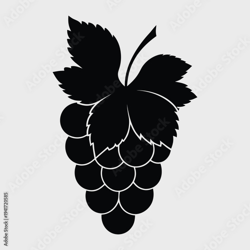 Grapes Icon Silhouette Printable Design