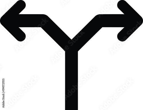 Fork in road sign indicating choice and decision making