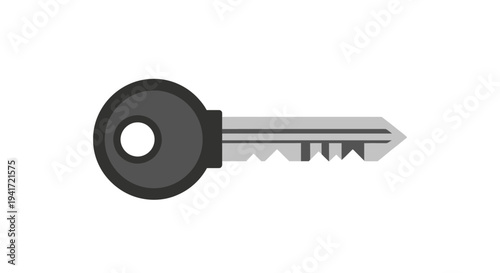Isolated key illustration on white background for security and access concepts