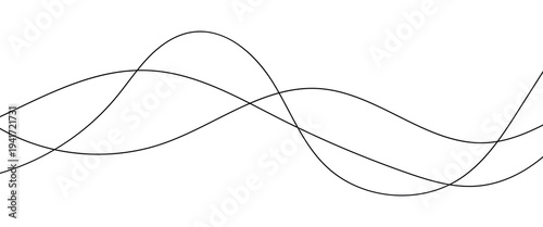 Abstract random black line pencil art abstract vector background. Curvy wave seamless pattern. Line art striped graphic element. 