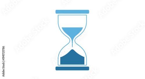 Hourglass illustration symbolizing time and deadline on white background