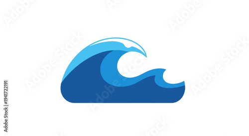 Abstract ocean wave illustration serene blue design for versatile applications