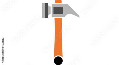 Isolated vector illustration of a hammer tool on a white background
